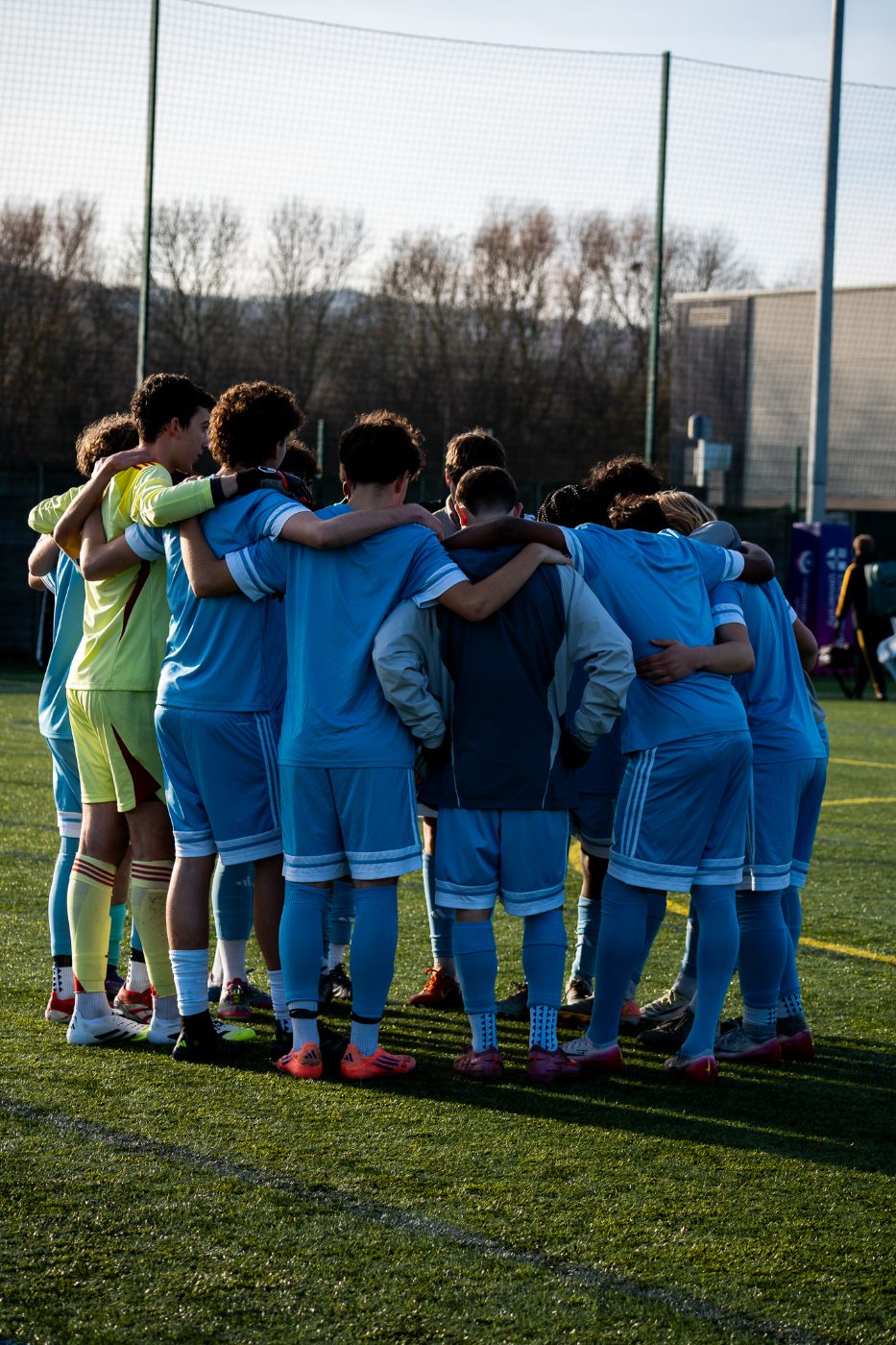 Conquest team huddle on matchday
